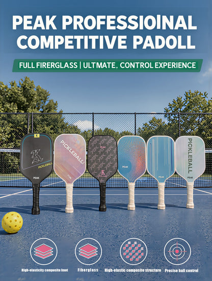 PEAK Glass Fiber Pickleball Paddle Lightweight Racket with Carry Bag for Indoor Outdoor Training