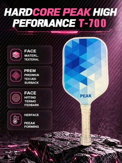 PEAK T700 Carbon Pickleball Paddle Lightweight Racket with Paddle Bag for Indoor Outdoor Training