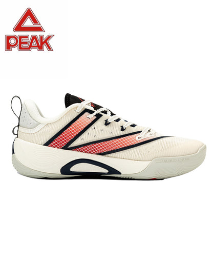PEAK Basketball Shoes Sports Sneakers for Indoor and Outdoor Courts DA540031 White/Navy/Red