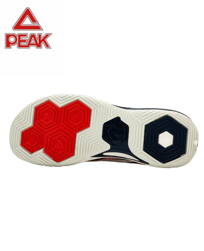 PEAK Basketball Shoes Sports Sneakers for Indoor and Outdoor Courts DA540031 White/Navy/Red