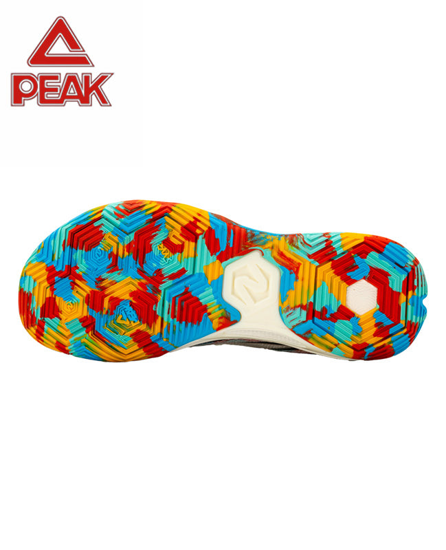 PEAK Basketball Shoes Sports Sneakers for Indoor and Outdoor Courts DA540031 White/Orange/Green