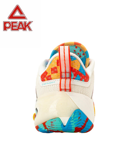 PEAK Basketball Shoes Sports Sneakers for Indoor and Outdoor Courts DA540031 White/Orange/Green