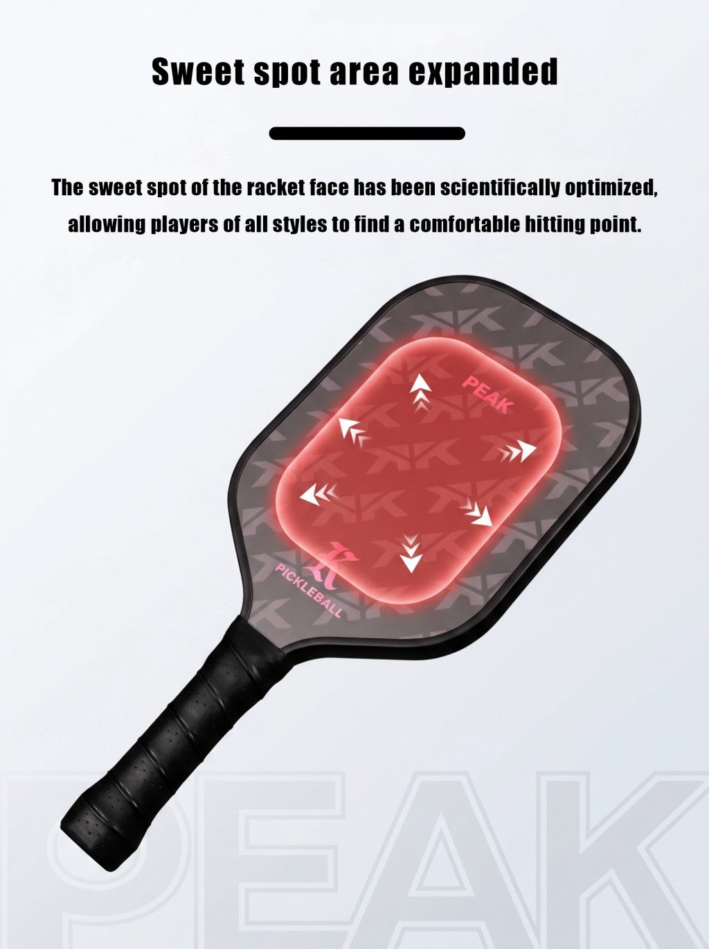 PEAK Glass Fiber Pickleball Paddle Lightweight Racket with Carry Bag for Indoor Outdoor Training