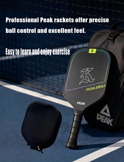 PEAK Glass Fiber Pickleball Paddle Lightweight Racket with Carry Bag for Indoor Outdoor Training