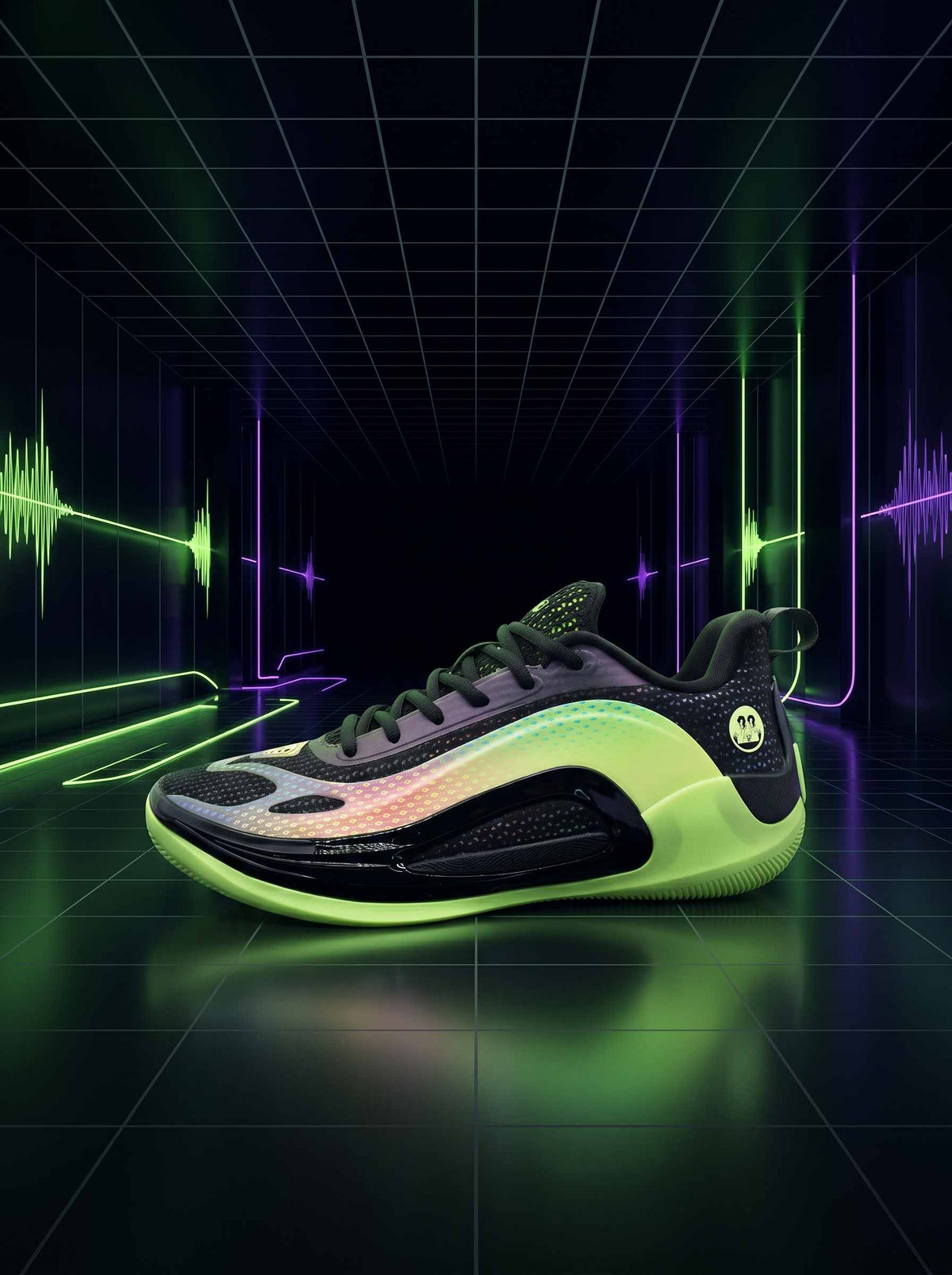 PEAK BASKETBALL SHOES AW4 Andrew Wiggins P.E Sneaker Energetic ET54701A BLACK GREEN
