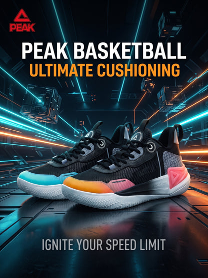 PEAK Basketball Shoes Ranger 2.0 Kids Sports Sneakers for Indoor and Outdoor Courts DA410028 Mixed Color