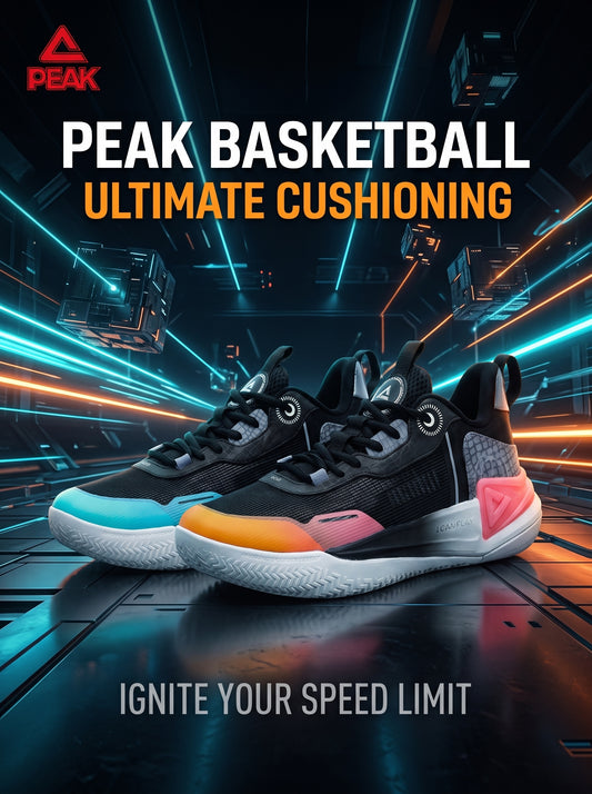 PEAK Basketball Shoes Ranger 2.0 Kids Sports Sneakers for Indoor and Outdoor Courts DA410028 Mixed Color