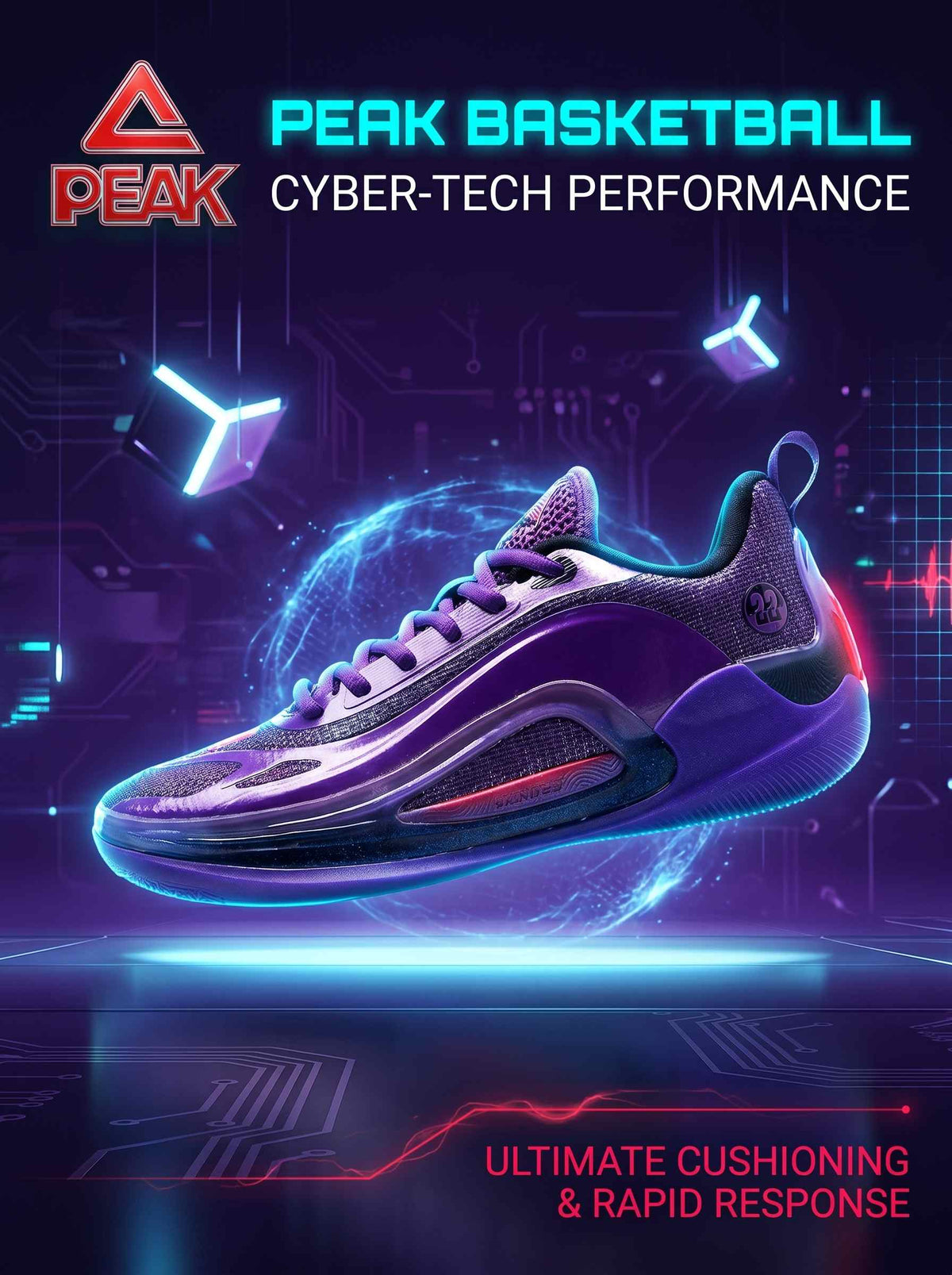 PEAK BASKETBALL SHOES AW4 Andrew Wiggins P.E Sneaker Energetic ET54701A PURPLE