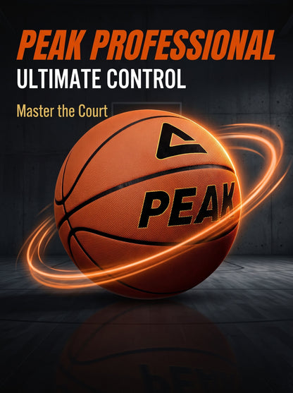 PEAK Size 7 Brown Basketball PU Leather Anti‑Slip Wear‑Resistant for Indoor Outdoor Training & Match Q1231990