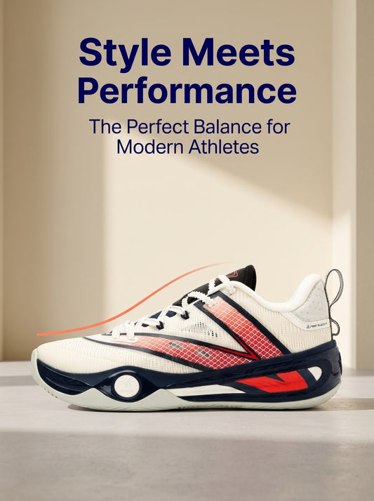 PEAK Basketball Shoes Sports Sneakers for Indoor and Outdoor Courts DA540031 White/Navy/Red