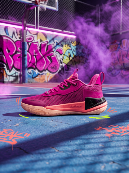 PEAK Basketball Shoes Ranger 2.0 Kids Sports Sneakers for Indoor and Outdoor Courts DA410028 Pink