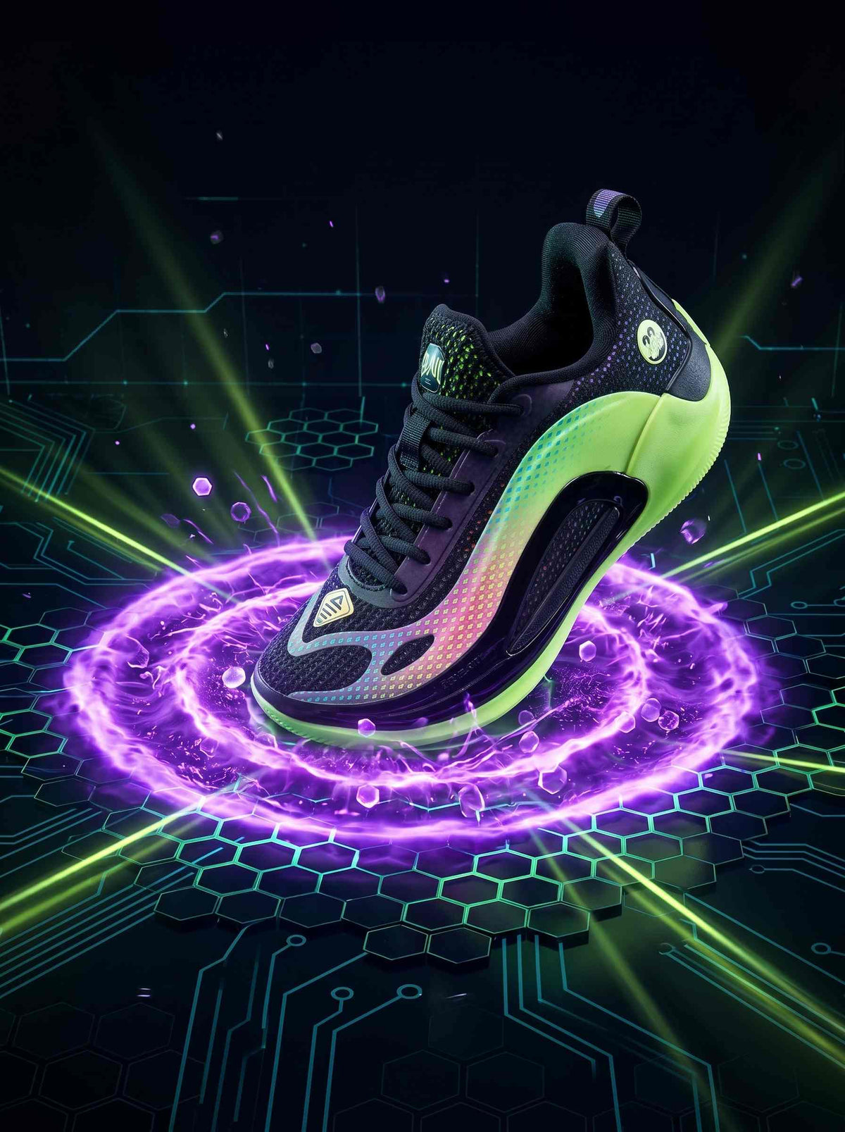PEAK BASKETBALL SHOES AW4 Andrew Wiggins P.E Sneaker Energetic ET54701A BLACK GREEN