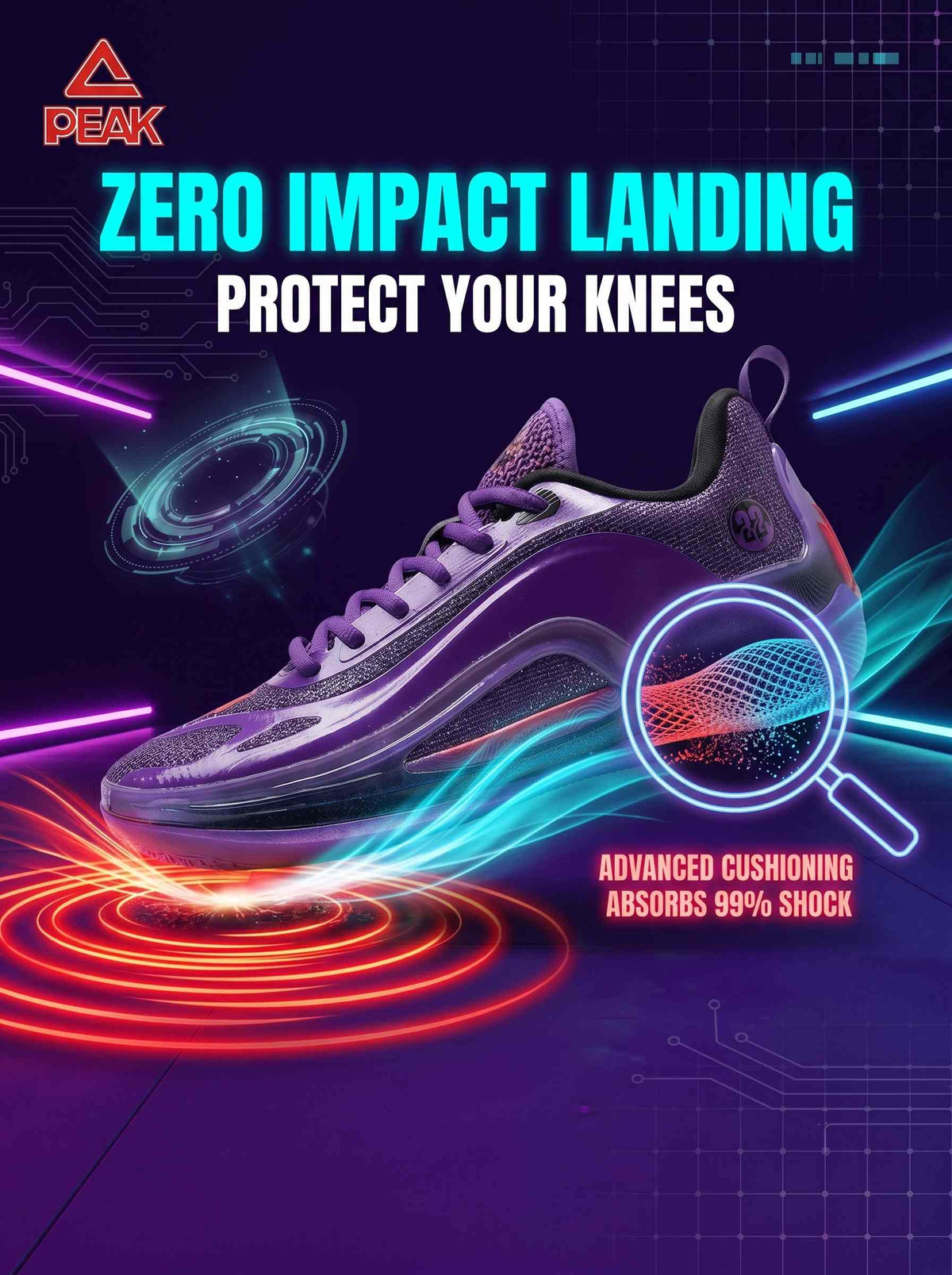 PEAK BASKETBALL SHOES AW4 Andrew Wiggins P.E Sneaker Energetic ET54701A PURPLE