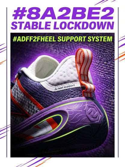 PEAK Basketball Shoes Sports Sneakers for Indoor and Outdoor Courts DA540031 Purple