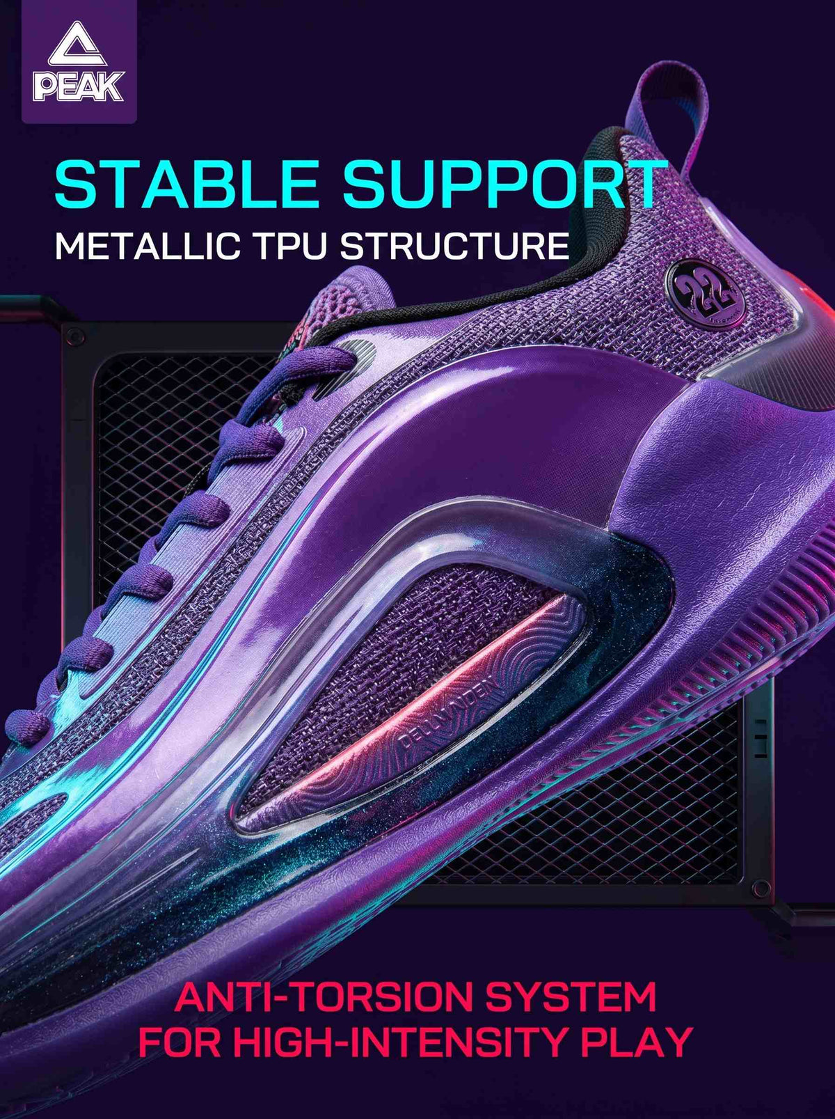 PEAK BASKETBALL SHOES AW4 Andrew Wiggins P.E Sneaker Energetic ET54701A PURPLE