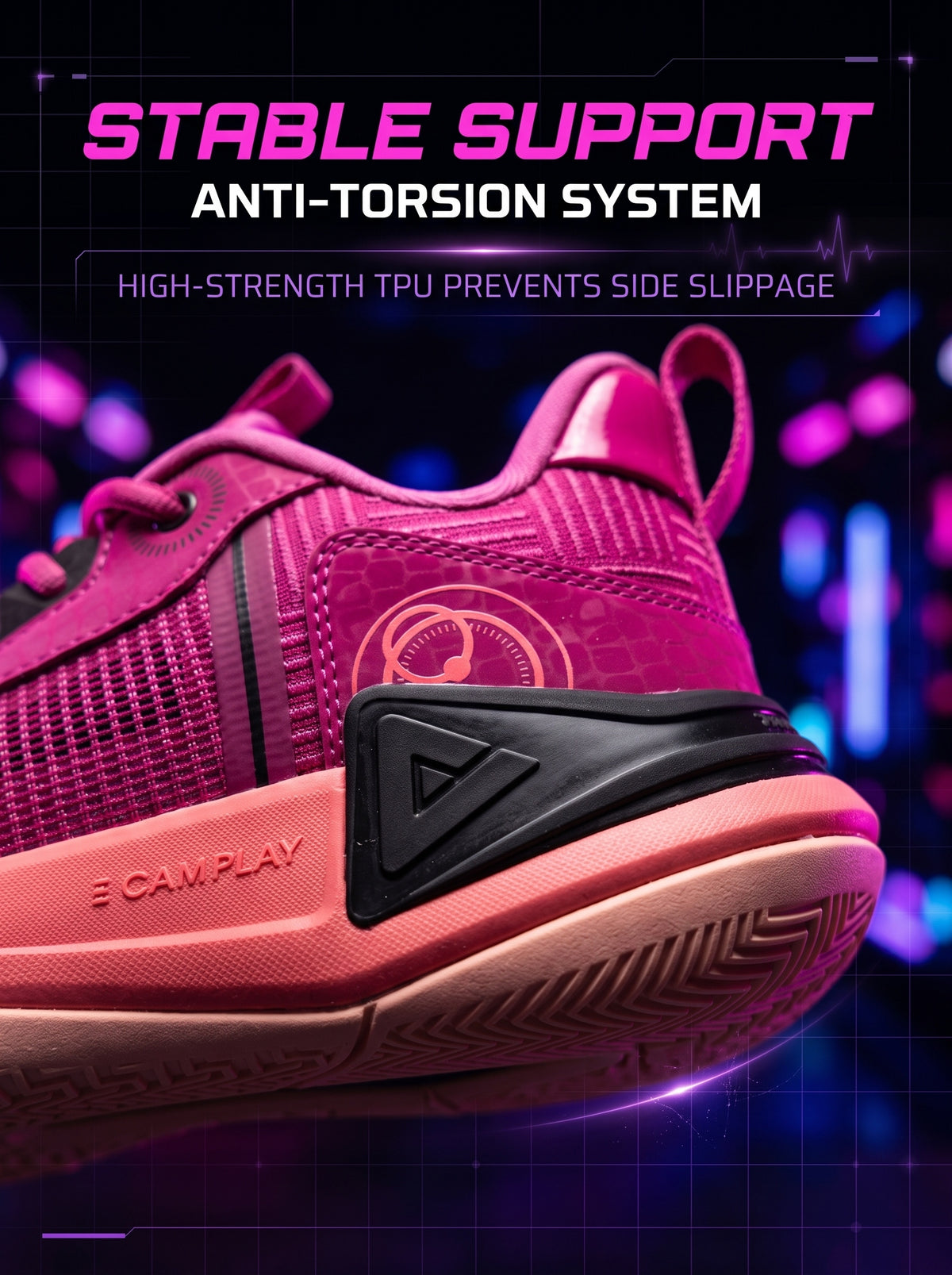 PEAK Basketball Shoes Ranger 2.0 Kids Sports Sneakers for Indoor and Outdoor Courts DA410028 Rose
