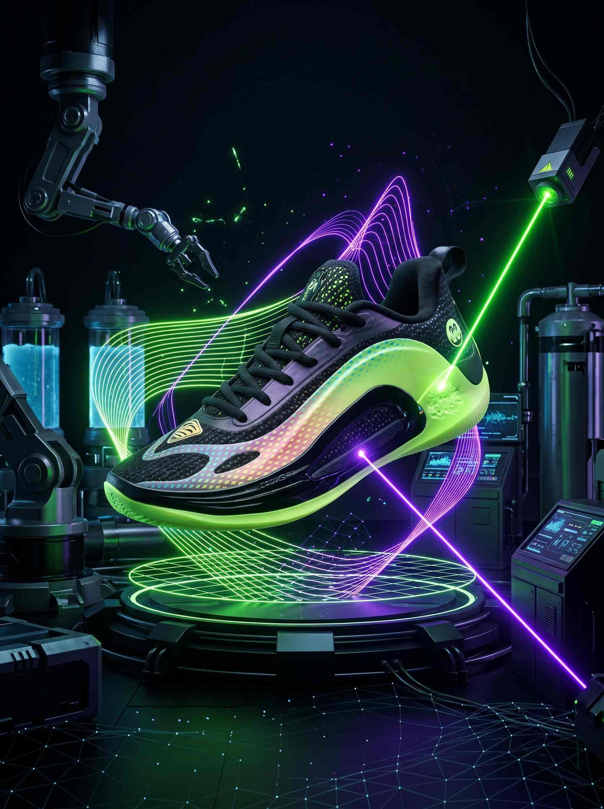 PEAK BASKETBALL SHOES AW4 Andrew Wiggins P.E Sneaker Energetic ET54701A BLACK GREEN