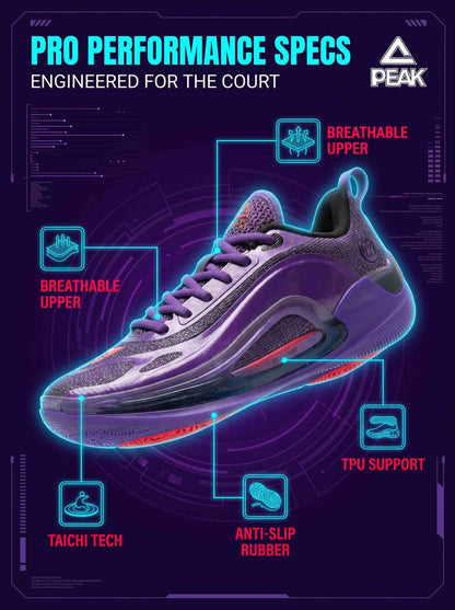 PEAK BASKETBALL SHOES AW4 Andrew Wiggins P.E Sneaker Energetic ET54701A PURPLE