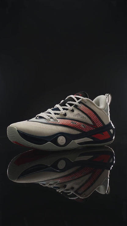 PEAK Basketball Shoes Sports Sneakers for Indoor and Outdoor Courts DA540031 White/Navy/Red